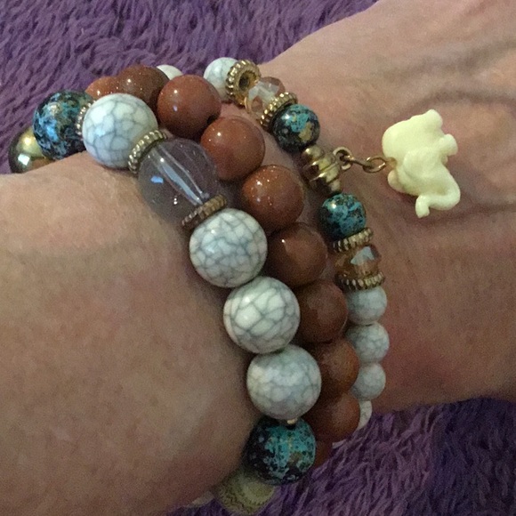 New Boho Bead Bracelet- Set Of 3 - Picture 11 of 11